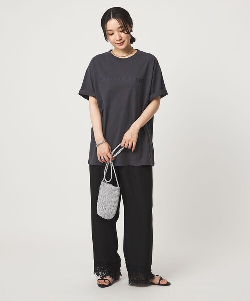 green label relaxing(グリーンレーベルリラクシング)の「【WEB限定】<at ease>スソ レース パンツ(その他パンツ・レディース・ダークグレー/ブラック・FREE)」の5枚目の写真