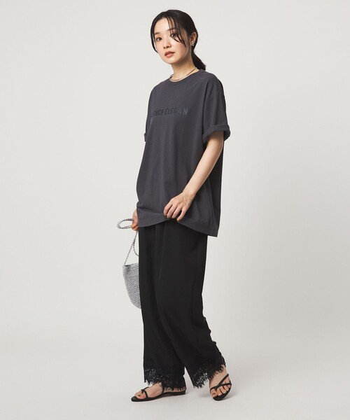 green label relaxing(グリーンレーベルリラクシング)の「【WEB限定】<at ease>スソ レース パンツ(その他パンツ・レディース・ダークグレー/ブラック・FREE)」の6枚目の写真