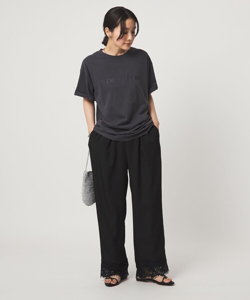 green label relaxing(グリーンレーベルリラクシング)の「【WEB限定】<at ease>スソ レース パンツ(その他パンツ・レディース・ダークグレー/ブラック・FREE)」の7枚目の写真