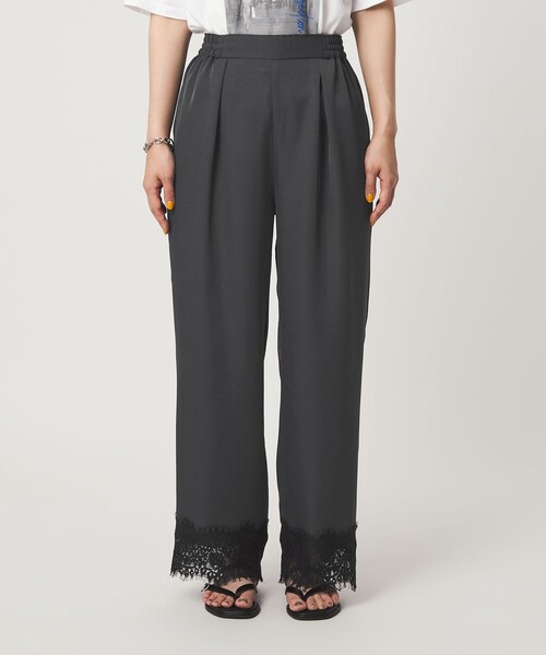 green label relaxing(グリーンレーベルリラクシング)の「【WEB限定】<at ease>スソ レース パンツ(その他パンツ・レディース・ダークグレー/ブラック・FREE)」の8枚目の写真
