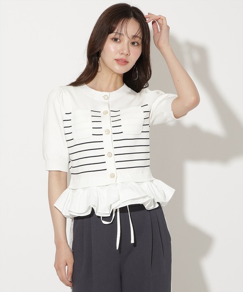 WILLSELECTION(ウィルセレクション)の「フリルヘムドッキングカーディガン(カーディガン/ボレロ・レディース・ホワイト系その他/ネイビー/ラベンダー/イエロー/ピンク・FREE)」の6枚目の写真