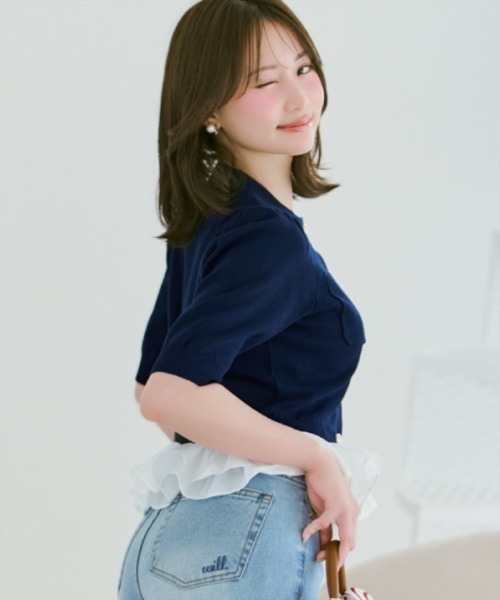 WILLSELECTION(ウィルセレクション)の「フリルヘムドッキングカーディガン(カーディガン/ボレロ・レディース・ホワイト系その他/ネイビー/ラベンダー/イエロー/ピンク・FREE)」の14枚目の写真