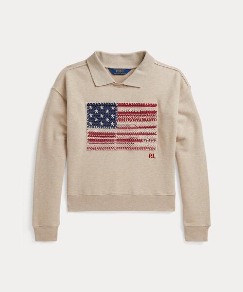 POLO RALPH LAUREN CHILDRENSWEAR(ポロ ラルフ ローレン チルドレンズウェア)の「フラッグ テリー カラード スウェットシャツ(スウェット・キッズ・ブラウン系6・L/M/S/XL)」の1枚目の写真