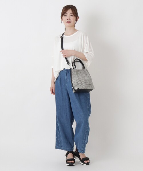 one'sterrace(ワンズテラス)の「SE 雑材ハンドル2WAYショルダー(ショルダーバッグ・レディース・その他/ブラック系8/ダークブラウン系8・99)」の20枚目の写真