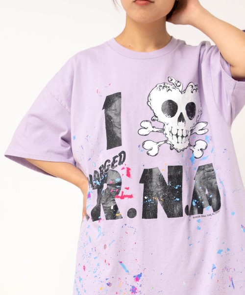 RNA(アールエヌエー)の「M2698 【PINKMOTEL】スカルプリントTEE(Tシャツ/カットソー・レディース・アッシュグレー/ラベンダー/グリーン・MEDIUM)」の3枚目の写真