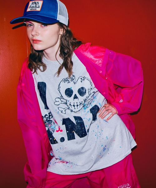 RNA(アールエヌエー)の「M2698 【PINKMOTEL】スカルプリントTEE(Tシャツ/カットソー・レディース・アッシュグレー/ラベンダー/グリーン・MEDIUM)」の16枚目の写真