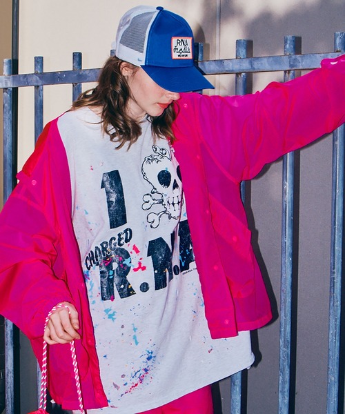 RNA(アールエヌエー)の「M2698 【PINKMOTEL】スカルプリントTEE(Tシャツ/カットソー・レディース・アッシュグレー/ラベンダー/グリーン・MEDIUM)」の15枚目の写真