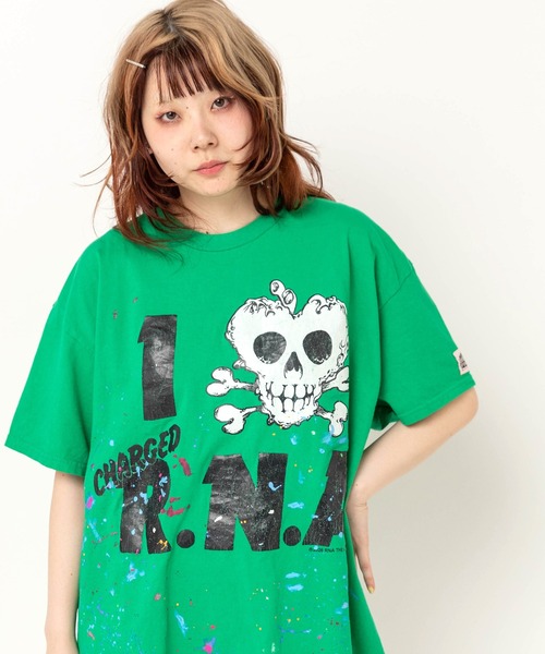 RNA(アールエヌエー)の「M2698 【PINKMOTEL】スカルプリントTEE(Tシャツ/カットソー・レディース・アッシュグレー/ラベンダー/グリーン・MEDIUM)」の6枚目の写真
