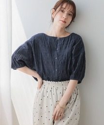 【GOOD PRICE】ダブルフロントコットンシャーリングブラウス