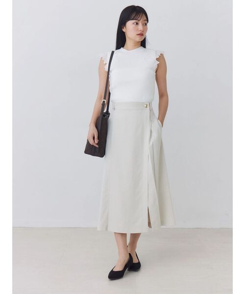 TONAL(トーナル)の「【HEAT BARRIER】ラップトラペーズスカート(スカート・レディース・ベージュ/オフホワイト/ネイビー・SMALL/MEDIUM)」の14枚目の写真