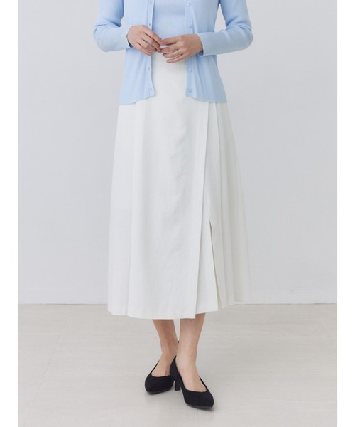 TONAL(トーナル)の「【HEAT BARRIER】ラップトラペーズスカート(スカート・レディース・ベージュ/オフホワイト/ネイビー・SMALL/MEDIUM)」の2枚目の写真