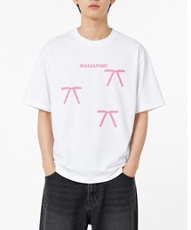 セール】ピンクリボン・レースリボンプリント 半袖Tシャツ（Tシャツ