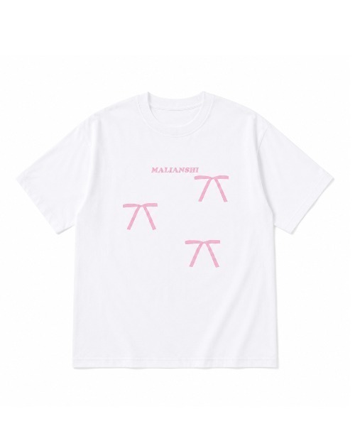 FreeZone(フリーゾーン)の「ピンクリボン・レースリボンプリント 半袖Tシャツ(Tシャツ/カットソー・メンズ・ホワイト/ブラック/グレー系/ダークグレー・F)」の8枚目の写真