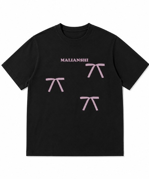 FreeZone(フリーゾーン)の「ピンクリボン・レースリボンプリント 半袖Tシャツ(Tシャツ/カットソー・メンズ・ホワイト/ブラック/グレー系/ダークグレー・F)」の5枚目の写真