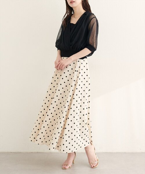 natural couture（ナチュラルクチュール）の「衿付きチュールドッキングニット（ニット/セーター・レディース・グレー/ブラック/モカ/オフホワイト・FREE）」の17枚目の写真