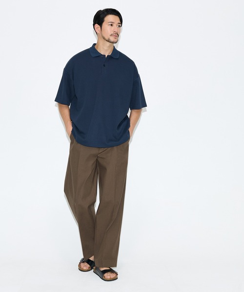 coca(coca)(コカ)の「リネンブレンドブロードワンタックワイドストレートパンツ(スラックス・メンズ・アイボリー/ブラウン・L/M/XL)」の3枚目の写真