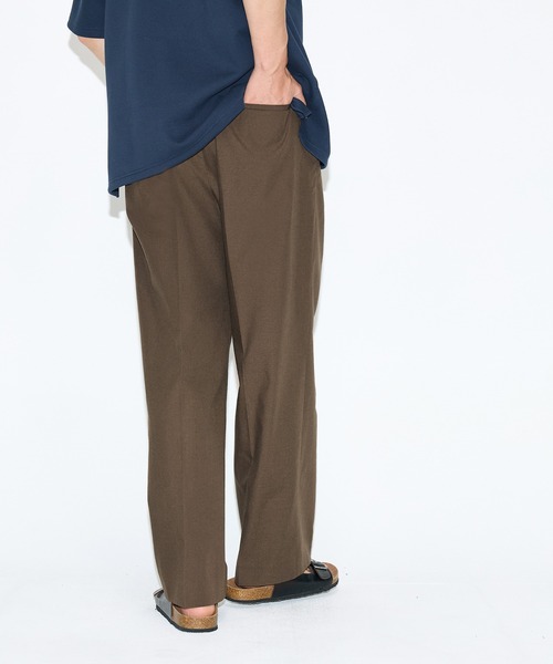 coca(coca)(コカ)の「リネンブレンドブロードワンタックワイドストレートパンツ(スラックス・メンズ・アイボリー/ブラウン・L/M/XL)」の5枚目の写真