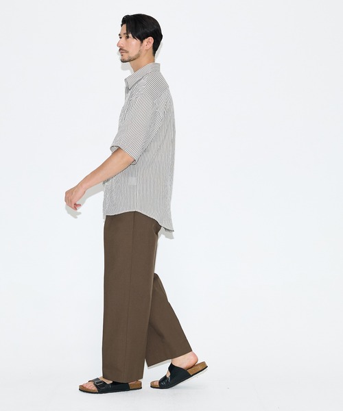 coca(coca)(コカ)の「リネンブレンドブロードワンタックワイドストレートパンツ(スラックス・メンズ・アイボリー/ブラウン・L/M/XL)」の7枚目の写真