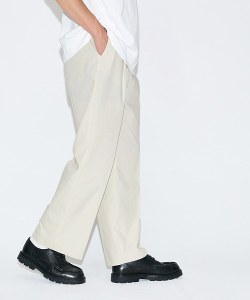 coca(coca)(コカ)の「リネンブレンドブロードワンタックワイドストレートパンツ(スラックス・メンズ・アイボリー/ブラウン・L/M/XL)」の9枚目の写真