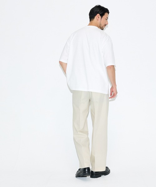 coca(coca)(コカ)の「リネンブレンドブロードワンタックワイドストレートパンツ(スラックス・メンズ・アイボリー/ブラウン・L/M/XL)」の10枚目の写真