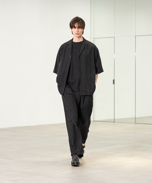 CITY TOKYO(シティトウキョウ)の「【CITY TOKYO/シティートーキョー】Seersucker shirt jacket(シャツ/ブラウス・メンズ・ブラック/チェック・1/2)」の3枚目の写真