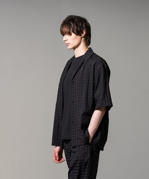 CITY TOKYO(シティトウキョウ)の「【CITY TOKYO/シティートーキョー】Seersucker shirt jacket(シャツ/ブラウス・メンズ・ブラック/チェック・1/2)」の6枚目の写真