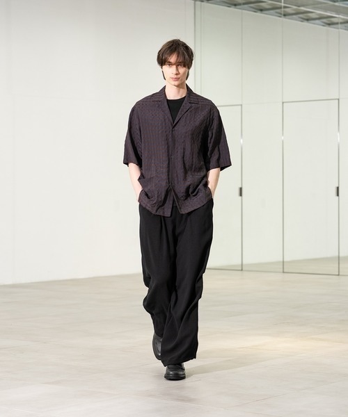 CITY TOKYO(シティトウキョウ)の「【CITY TOKYO/シティートーキョー】Seersucker shirt jacket(シャツ/ブラウス・メンズ・ブラック/チェック・1/2)」の10枚目の写真