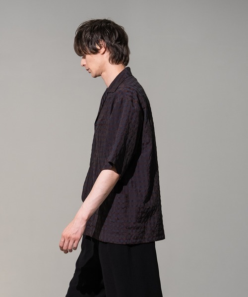 CITY TOKYO(シティトウキョウ)の「【CITY TOKYO/シティートーキョー】Seersucker shirt jacket(シャツ/ブラウス・メンズ・ブラック/チェック・1/2)」の12枚目の写真