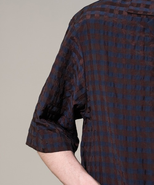 CITY TOKYO(シティトウキョウ)の「【CITY TOKYO/シティートーキョー】Seersucker shirt jacket(シャツ/ブラウス・メンズ・ブラック/チェック・1/2)」の15枚目の写真