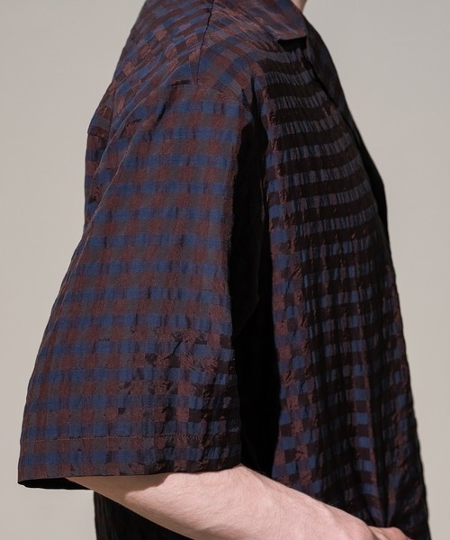CITY TOKYO(シティトウキョウ)の「【CITY TOKYO/シティートーキョー】Seersucker shirt jacket(シャツ/ブラウス・メンズ・ブラック/チェック・1/2)」の16枚目の写真