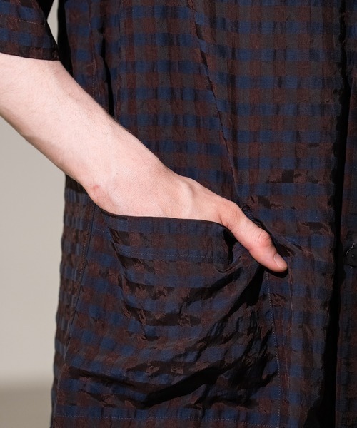 CITY TOKYO(シティトウキョウ)の「【CITY TOKYO/シティートーキョー】Seersucker shirt jacket(シャツ/ブラウス・メンズ・ブラック/チェック・1/2)」の17枚目の写真