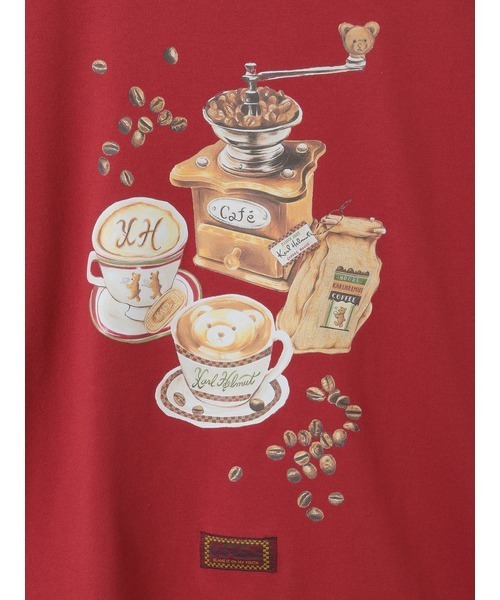 KARL HELMUT(カールヘルム)の「カフェカールプリントTシャツ(Tシャツ/カットソー・メンズ・レッド/ブラック/ベージュ/キナリ・LARGE/MEDIUM)」の10枚目の写真