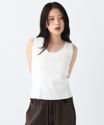 JEANASIS | レースドッキングニットタンク/1032163(Tシャツ/カットソー)