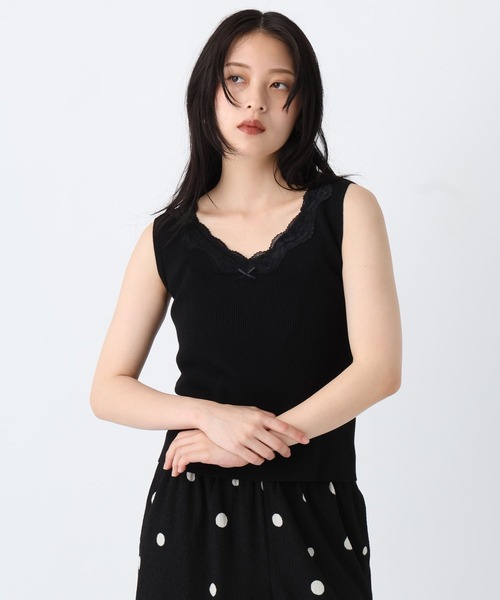 JEANASIS（ジーナシス）の「レースドッキングニットタンク/1032163（Tシャツ/カットソー・レディース・ブラック系その他/ホワイト/ブラック・FREE）」の21枚目の写真