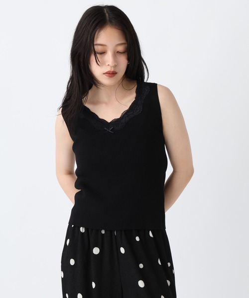 JEANASIS（ジーナシス）の「レースドッキングニットタンク/1032163（Tシャツ/カットソー・レディース・ブラック系その他/ホワイト/ブラック・FREE）」の22枚目の写真