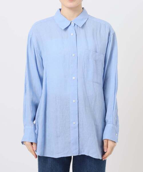 B.C STOCK(ベーセーストック)の「《追加3》《S/Mサイズ展開》手洗い可 / 2WAYフレンチリネンシャツ(シャツ/ブラウス・レディース・ブラック/イエロー/ライトブルー/ピンク/オートミール/アイボリー/レッド/チョコ・SMALL/MEDIUM)」の17枚目の写真