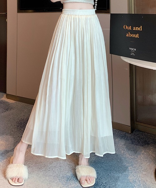 2ly2(トゥーリートゥー)の「シアー感エアリープリーツパンツ(その他パンツ・レディース・アイボリー/ベージュ/ブラック・FREE)」の1枚目の写真