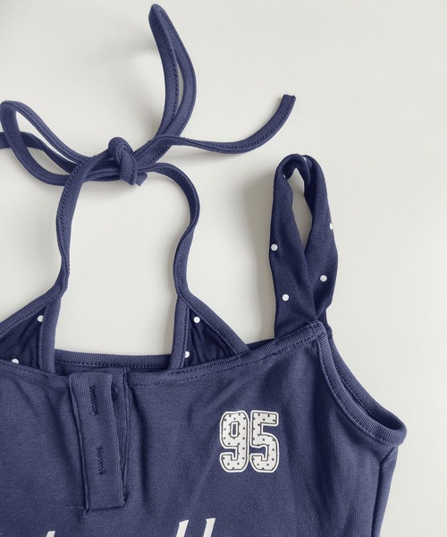 HOOK（フック）の「HOOK for girls レイヤード風 スポーティー バブルヘム ミニワンピース ロゴ × リボン (SS)（ワンピース・レディース・ホワイト/ネイビー・FREE）」の21枚目の写真