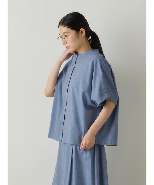 MidiUmi（ミディウミ）の「MidiUmi シャンブレーワイドシャツ（シャツ/ブラウス・レディース・ネイビー/ライトブルー/ホワイト系その他/ブラック系その他・FREE）」の13枚目の写真
