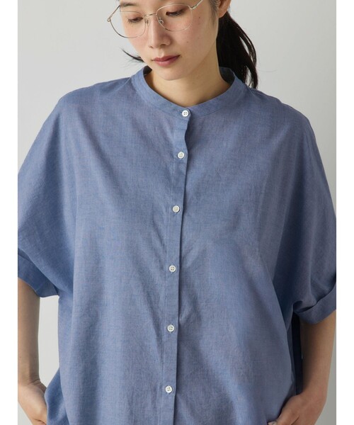 MidiUmi（ミディウミ）の「MidiUmi シャンブレーワイドシャツ（シャツ/ブラウス・レディース・ネイビー/ライトブルー/ホワイト系その他/ブラック系その他・FREE）」の15枚目の写真