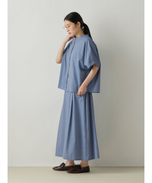 MidiUmi（ミディウミ）の「MidiUmi シャンブレーワイドシャツ（シャツ/ブラウス・レディース・ネイビー/ライトブルー/ホワイト系その他/ブラック系その他・FREE）」の18枚目の写真