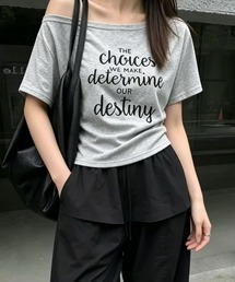 ロゴプリントワンショルダーＴシャツ