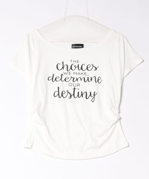 semuse(セミューズ)の「ロゴプリントワンショルダーTシャツ(Tシャツ/カットソー・レディース・ホワイト/グレー/ブラック・FREE)」の12枚目の写真