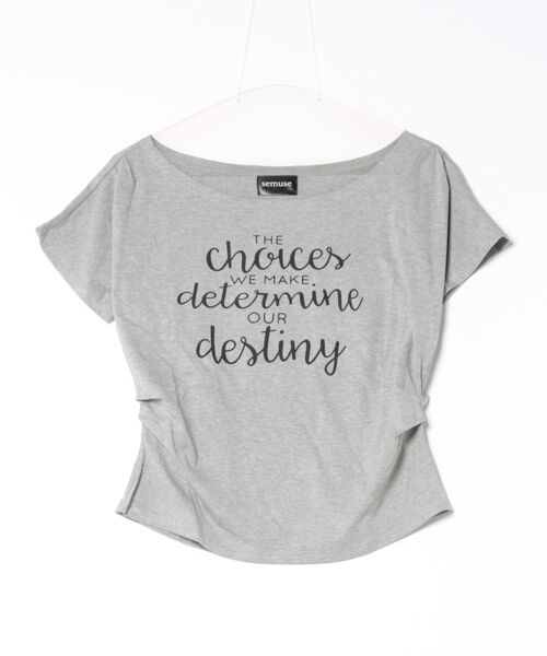semuse(セミューズ)の「ロゴプリントワンショルダーTシャツ(Tシャツ/カットソー・レディース・ホワイト/グレー/ブラック・FREE)」の11枚目の写真