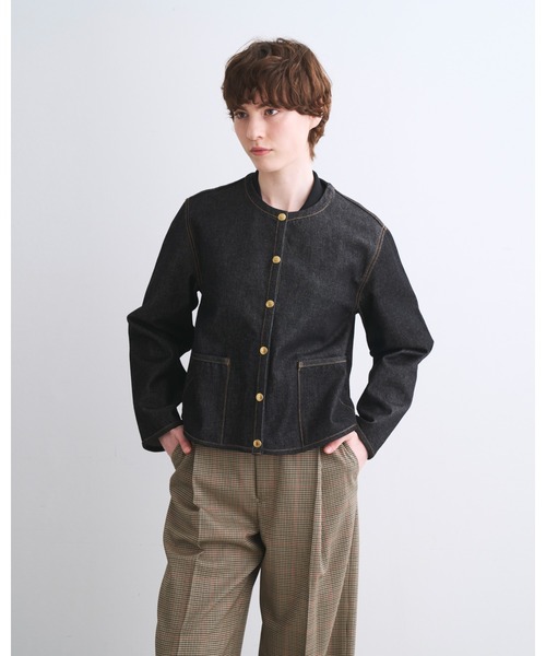 Traditional Weatherwear（トラディショナルウェザーウェア）の「ARKLEY A-LINE DENIM（デニムジャケット・レディース・ブラック・36/34）」の2枚目の写真