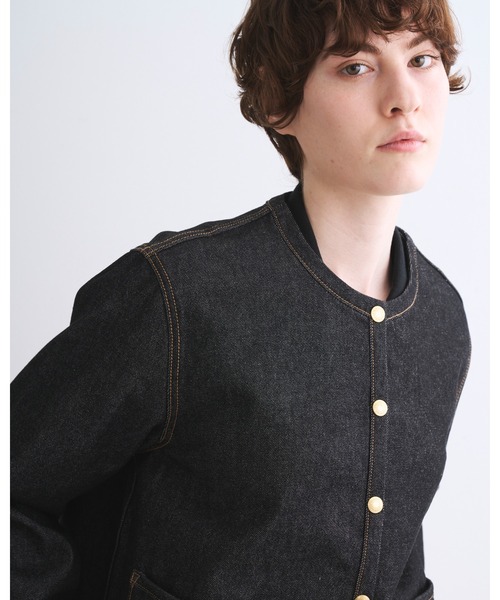 Traditional Weatherwear（トラディショナルウェザーウェア）の「ARKLEY A-LINE DENIM（デニムジャケット・レディース・ブラック・36/34）」の6枚目の写真