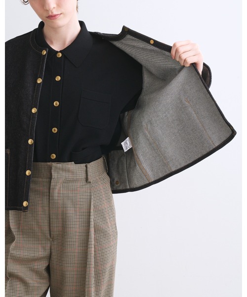 Traditional Weatherwear（トラディショナルウェザーウェア）の「ARKLEY A-LINE DENIM（デニムジャケット・レディース・ブラック・36/34）」の7枚目の写真