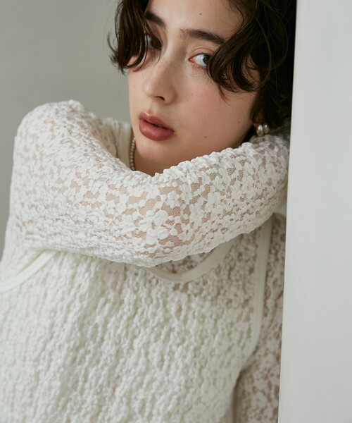 FREAK'S STORE(フリークスストア)の「レース ロンT/シアーロンT(Tシャツ/カットソー・レディース・ブラウン/オフホワイト/ブラック・フリ-)」の11枚目の写真