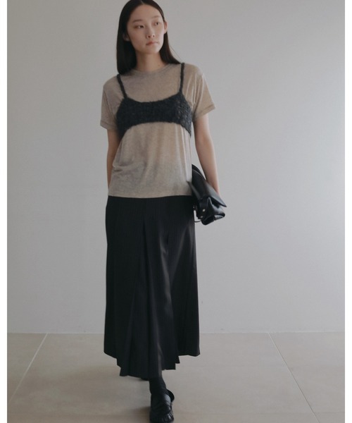 anuke（アンヌーク）の「Wool Compact T-shirts（Tシャツ/カットソー・レディース・ベージュ/ブラウン/チャコールグレー・FREE）」の7枚目の写真