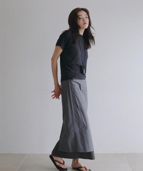 anuke（アンヌーク）の「Wool Compact T-shirts（Tシャツ/カットソー・レディース・ベージュ/ブラウン/チャコールグレー・FREE）」の15枚目の写真